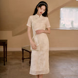 Women Cottagecore Dress Summer Embroidered Maxi Dress
