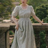 Women Cottagecore Dress Summer Dress Puff Sleeve