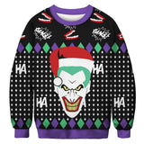 Black Christmas Sweater Christmas Unicorn Printed Crew Neck Sweatshirt Loose Autumn and Winter
