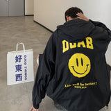 Smiley Face Hoodie Summer Fashion Youth Smiley Face Printed Long Sleeve Jacket Men Hooded