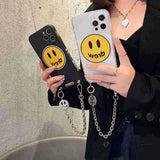 justin b drew phone case Apple 12 Drew Smiley Face Chain Phone Case XR Xs Transparent Iphone11
