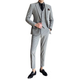 Seersucker Suit Three-Piece Suit for Men