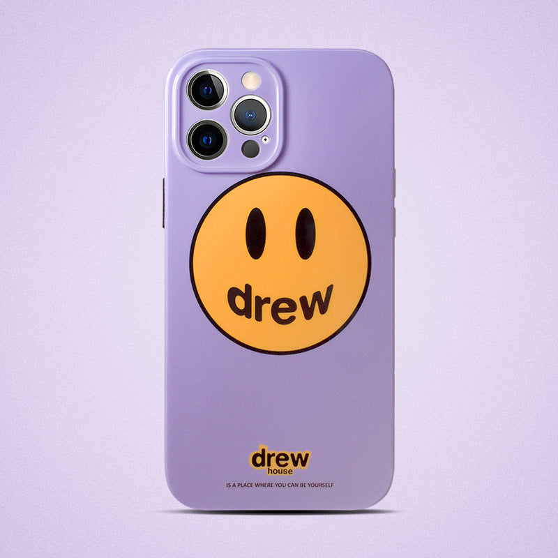 justin b drew phone case Drew Phone Case Female Apple 12 Couple 11 Smiley Face XR