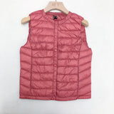 Women Winter Coats Puffer down Vest Autumn and Winter Women's Light Light Vest round Neck None