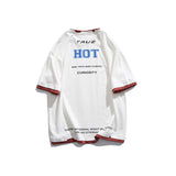 Summer Letter Print Short-Sleeve T-shirt Men's Trendy Simple Casual Fashion T-shirt Fake Two Pieces