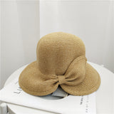 Straw Hat Washable Straw Hat Foldable Bow Fisherman Hat