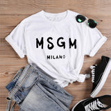 Msgn T Shirt MSGM Milano Letter Printing