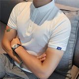 Men Polo Shirts Embroidered T-shirt Slim Lapel
