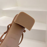 Nude Chunky Heel Sandals