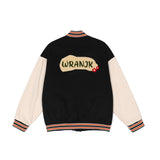 Letterman Jacket Outfit Senior Jackets Varsity Baseball Coat Letter Embroidery Contrast Color Baseball Uniform Men's Jacket Trend