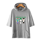 Dreamwastaken Novelty Hoodies Dream Merch Shirt Loose Print Fashion Loose Hooded T-shirt Short Sleeve Top