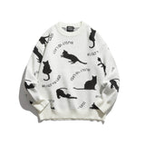 Man Fall Winter Outfis Autumn Winter Retro Cartoon round Neck Knitted Sweater Men and Women Loose Casual Sweater
