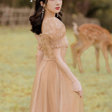 Women Cottagecore Dress Square Collar Dress Summer
