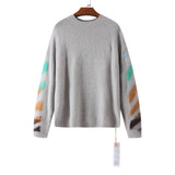 Off White Winter Sweaters Mohair Knitwear Sweater for Men and Women