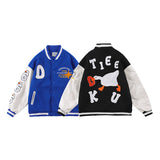 Blackair Jacket Baseball Uniform Loose Casual PU Leather Sleeve Men's and Women's Jacket