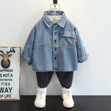 Toddler Boys Sweater Children's Clothing Boys Autumn Clothing Denim Shirt