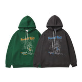 Man Fall Winter Outfis Winter Cartoon Printed Hoodie Men and Women Casual Velvet Hoodie