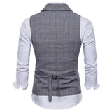 Tuxedo Vests Men Suit Vest Vest Slim Plaid Spring and Autumn Fashion Men's Vest Suit Business