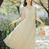 Women Cottagecore Dress Summer Vintage Dress