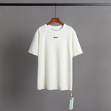 off Ow White T Shitrs Flower Series round Neck Pullover Short Sleeve