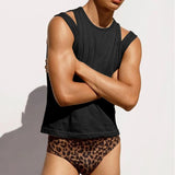 Rave Outfits Mens Vest Color Matching Irregular