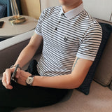 Men Polo Shirts Casual Polo Collar T-shirt