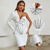 Women Bodycon Dress Spring One-Shoulder Dress