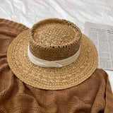 Straw Hat Sun-Proof Straw Hat Women's Summer Beach Sun Hat Jazz Top Hat