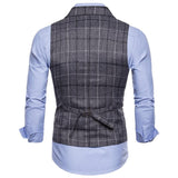 Mens Dress Vests Men's Vest Casual Jacket Business Waistcoat Men's Autumn and Winter Business Casual Plaid Suit
