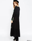 Women Dresses Flower Lace-up Dress Long Dress