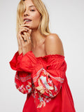 Embroidered Lace Lotus Leaf Dress