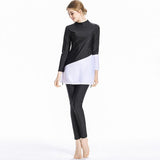 Burkini Swimwear Muslim Fashion Outfits Wetsuit Sun Protection Split Long Sleeve One-Piece Swimsuit