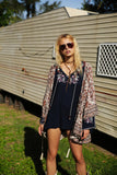 Women Dresses Embroidered Floral Long Sleeve Dress