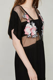Summer Embroidered See-through Waist Split Expansion Skirt Dress