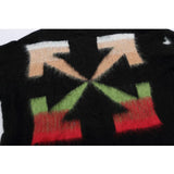 Off White Men's Sweater Plus Size Keep Warm Casual Fashionable Arrow Gradient Owt