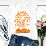Halloween Costumes I Want Pumpkin Pumpkin L Printed round Neck T-shirt for Women