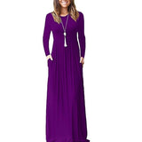 Work Dresses with Pockets Autumn and Winter Women's Long Sleeve Pocket Dress Formal Dress