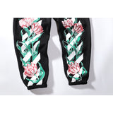 Off White Winter Pants Spring and Autumn Tulip Pattern Men's and Women's Casual Pants