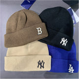 Yankee and Dogers Winter Hat Woolen Cap Women's Autumn and Winter Warm Hat Men