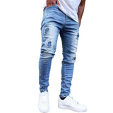 Stacking Jeans Slim Trouser Skinny Jean Fashionable Trendy Skinny Men's Jeans Large Size Retro Sports Trousers