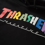 Thrasher Hoodie Autumn and Winter Flame Rainbow Letters Hooded Fleece Lined Sweater