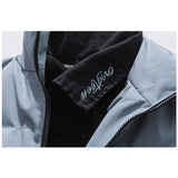 Man Fall Winter Outfis Winter Denim Stitching Stand Collar Cotton-Padded Jacket for Male Students Thermal Cotton-Padded Clothes