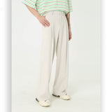 Men Suit Pants Trendy All-Matching Straight Mid-Waist Suit Pants