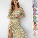 Nina Parker Dresses Long Sleeve Slit Dress Sweet Floral Dress