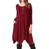Work Dresses With Pockets Pocket Dress Women 'S Midi Long Sleeve Dress