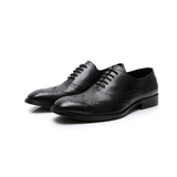 Indo Western Shoes British Retro Business Formal Wear Leather Shoes Men's Autumn Leisure Men's Shoes Genuine Leather Breathable Brogue Carving Shoes