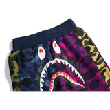 Shark Print Shorts Stitching Shorts Boys Trend Personal Leisure Shorts Fifth Pants Multicolor Camouflage Color Matching Short Pants