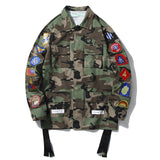 Off White Jacket Long Sleeve Autumn Shirt Autumn and Winter Ow Camouflage Embroidered Badge Jacket Men's Business Shirt Loose