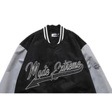Varsity Baseball Jacket for Men Letter Baseball Uniform Jacket Color Matching Sleeve Stitching
