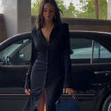 Women Summer Dresses Midi Dress Autumn Winter Clothing Sexy Fashion Long Sleeve Shirt Skirt Long Dress for Women